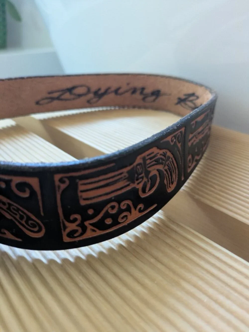Authentic Dying Breeds Handcrafted Leather Belt 2022 Flintlock Pistol Western.